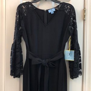 Black jumpsuit with lace sleeves